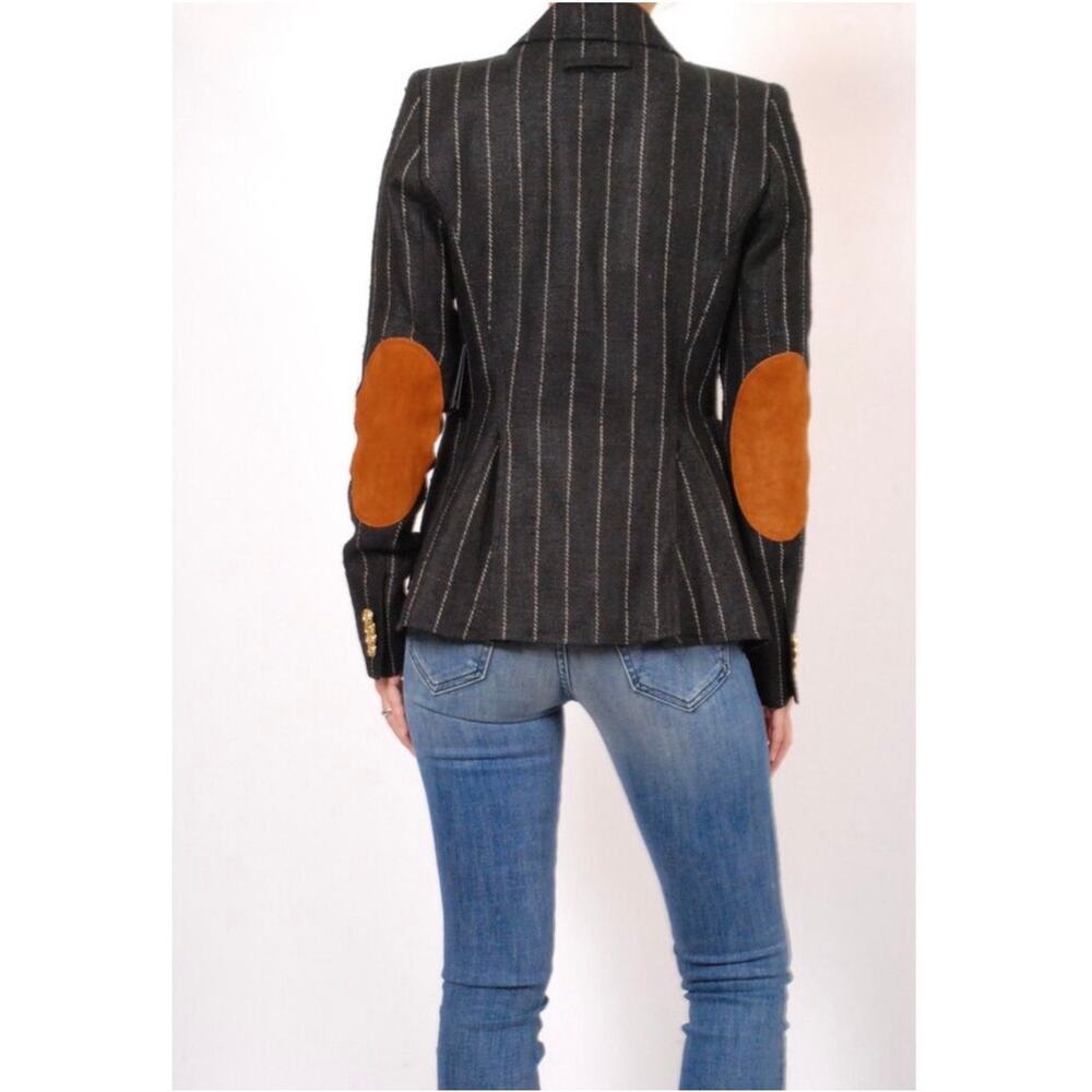Smythe Women's Black Patch Pocket Duchess Linen Blazer Size 4 - Picture 2 of 11